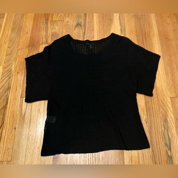 Eileen Fisher Short Sleeve Black Tee Size Small - Picture 5 of 6